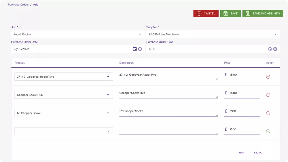 Create purchase orders with ease